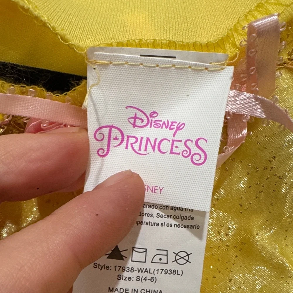 Disney Belle Beauty and the Beast Golden Princess Dress Kids Small Size 4-6